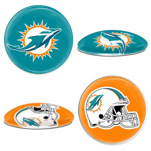 Miami Dolphins Sports Dotts (1" Round Domed Glass Magnet Set) - 757 Sports Collectibles