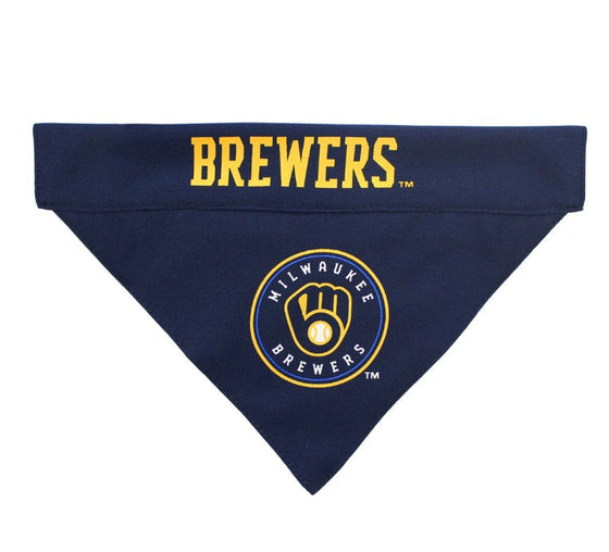 Milwaukee Brewers REVERSIBLE Dog Bandana Pets First - 757 Sports Collectibles