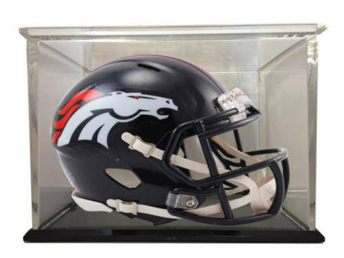 Denver Broncos Speed Mini Football Helmet in 98% UV Protective Display Case - 757 Sports Collectibles