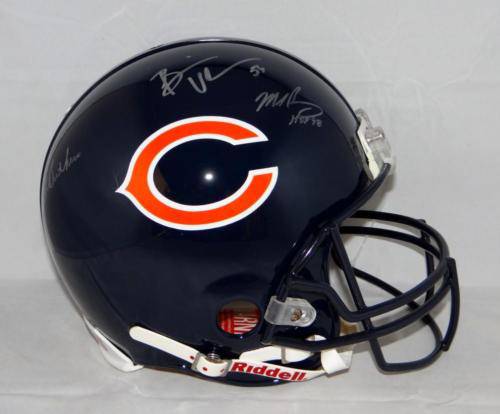 Singletary Urlacher Butkus Signed Chicago Bears F/S Proline Helmet-Schwartz Auth - 757 Sports Collectibles