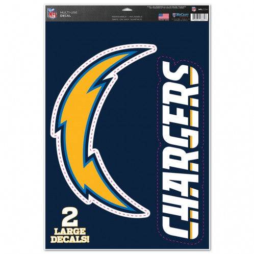 Los Angeles Chargers Multi Use Large Decals (2 Pack) Indoor/Outdoor Repositionable - 757 Sports Collectibles