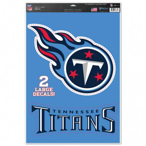 Tennessee Titans Multi Use Large Decals (2 Pack) Indoor/Outdoor Repositionable - 757 Sports Collectibles