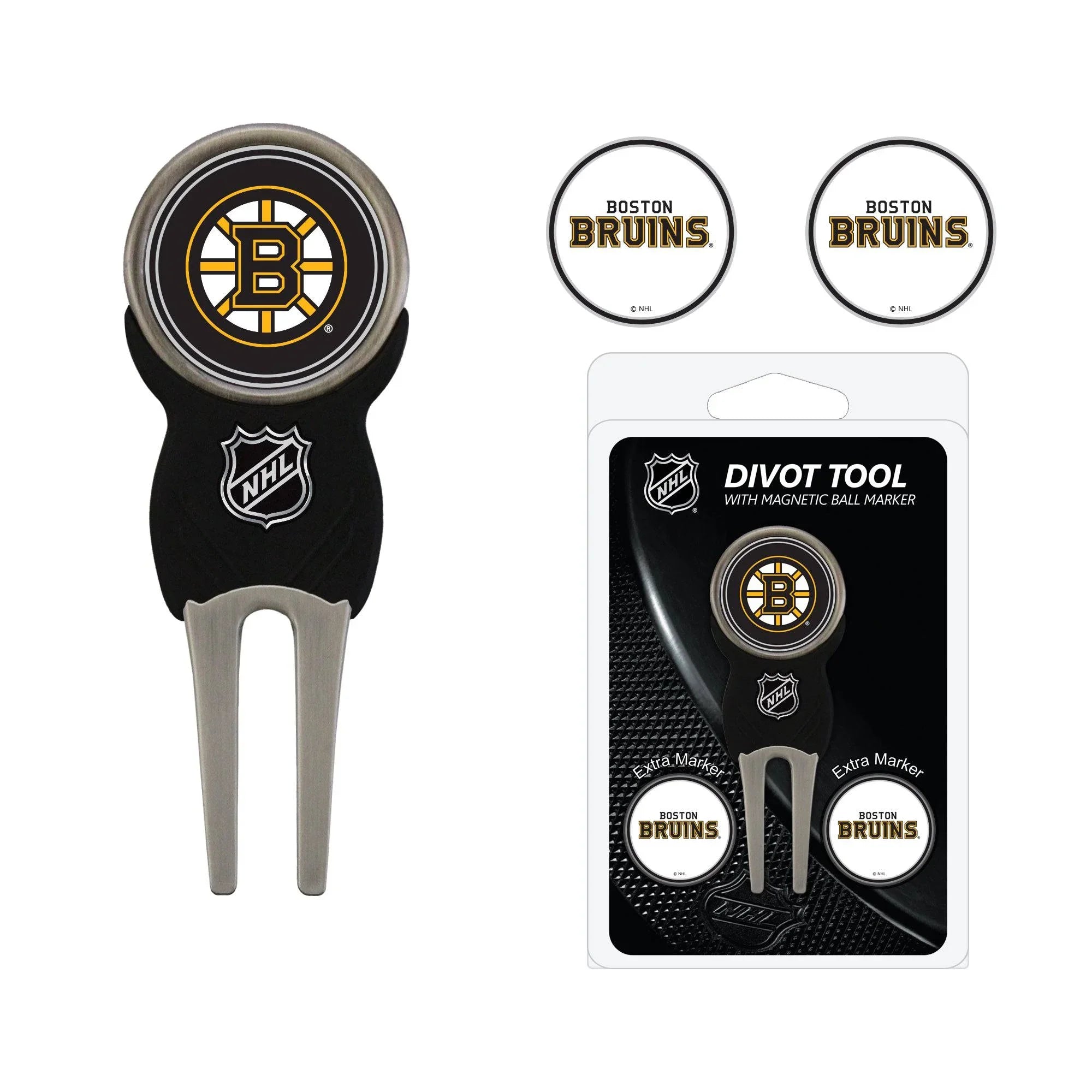 Boston Bruins Divot Tool Pack With 3 Golf Ball Markers - 757 Sports Collectibles