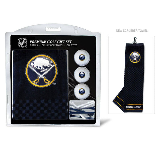 Buffalo Sabres Embroidered Golf Towel, 3 Golf Ball, And Golf Tee Set - 757 Sports Collectibles