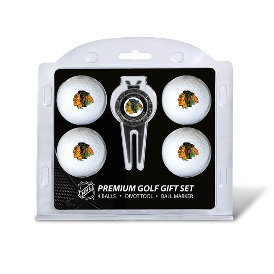 Chicago Blackhawks 4 Golf Ball And Divot Tool Set - 757 Sports Collectibles