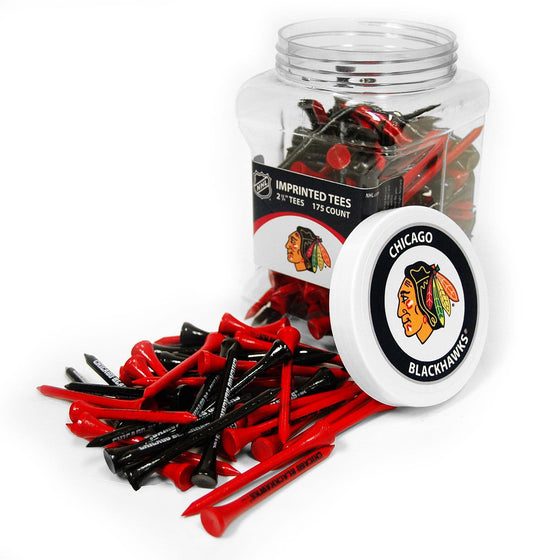 Chicago Blackhawks Jar Of 175 Golf Tees - 757 Sports Collectibles