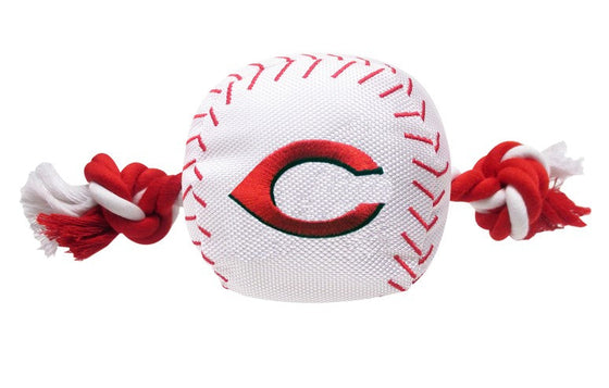 Cincinnati Reds Baseball Toy - Nylon w/rope Pets First