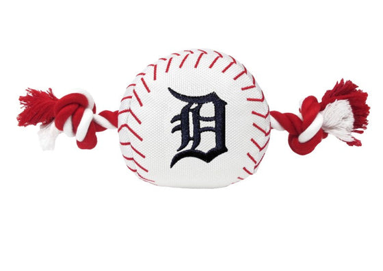 Detroit Tigers Baseball Toy - Nylon w/rope Pets First