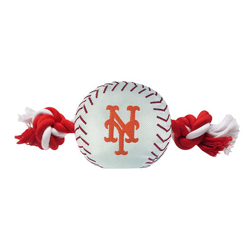 New York Mets Baseball Toy - Nylon w/rope Pets First