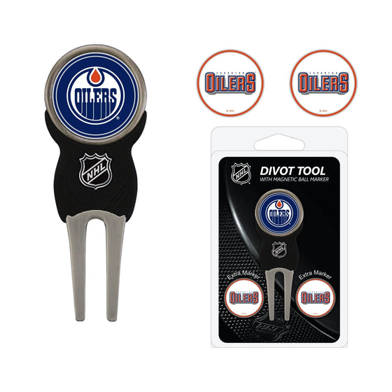Edmonton Oilers Divot Tool Pack With 3 Golf Ball Markers - 757 Sports Collectibles