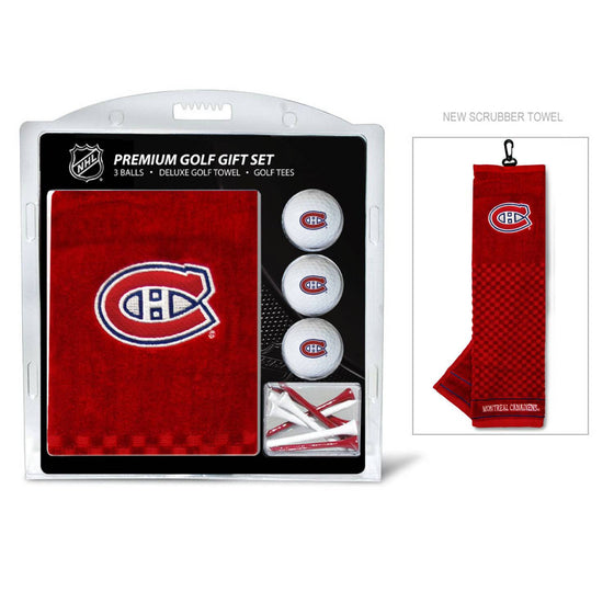 Montreal Canadiens Embroidered Golf Towel, 3 Golf Ball, And Golf Tee Set - 757 Sports Collectibles