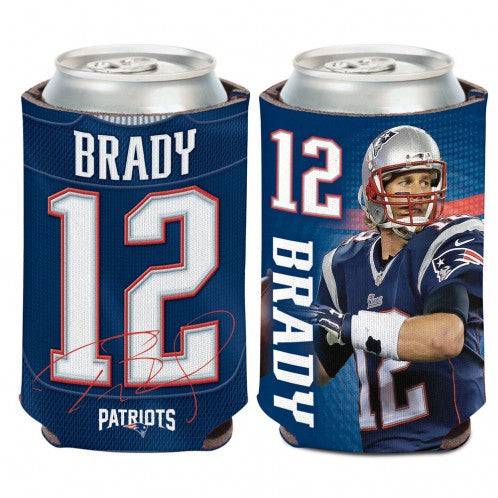 New England Patriots Tom Brady 2-Sided Bottle or Can Cooler (12 oz) - 757 Sports Collectibles