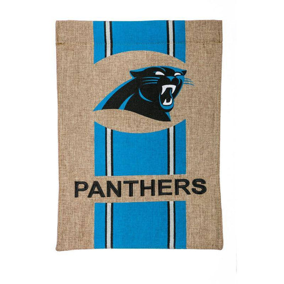 Carolina Panthers 12.5"x18" 2 Sided Embroidered Applique Burlap Garden Flag - 757 Sports Collectibles