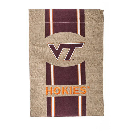Virginia Tech Hokies 12.5"x18" 2 Sided Embroidered Applique Burlap Garden Flag - 757 Sports Collectibles