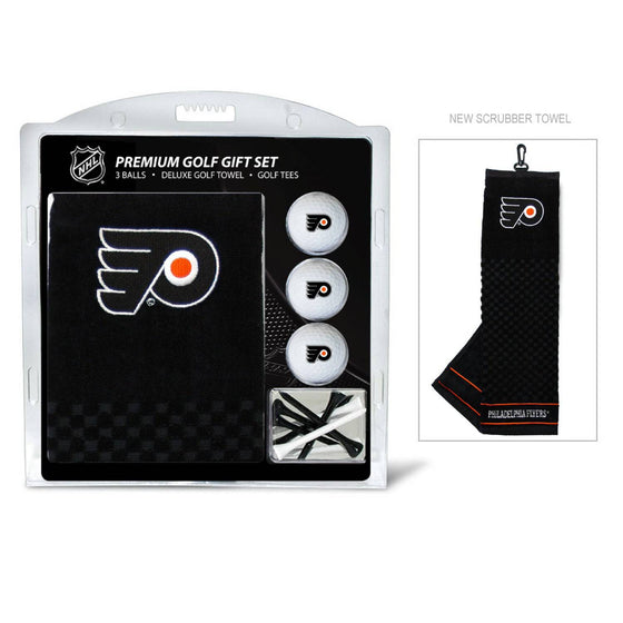 Philadelphia Flyers Embroidered Golf Towel, 3 Golf Ball, And Golf Tee Set - 757 Sports Collectibles