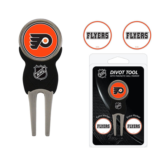 Philadelphia Flyers Divot Tool Pack With 3 Golf Ball Markers - 757 Sports Collectibles