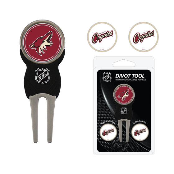 Arizona Coyotes Divot Tool Pack With 3 Golf Ball Markers - 757 Sports Collectibles