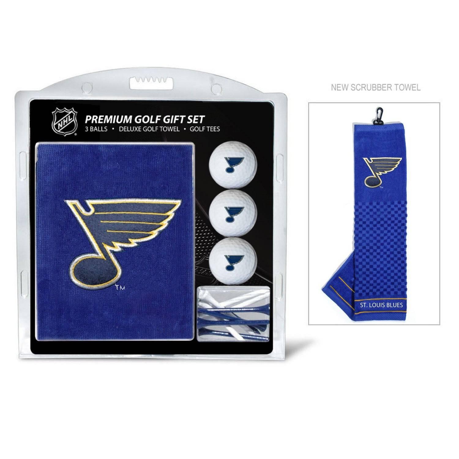 St Louis Blues Embroidered Golf Towel, 3 Golf Ball, And Golf Tee Set - 757 Sports Collectibles