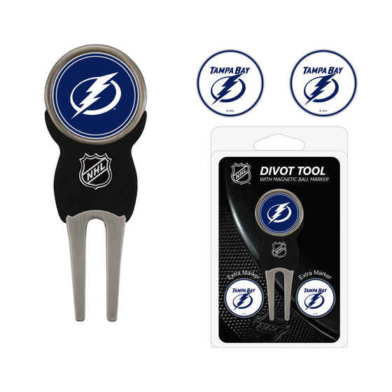 Tampa Bay Lightning Divot Tool Pack With 3 Golf Ball Markers - 757 Sports Collectibles