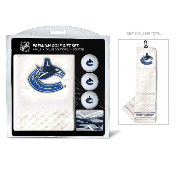 Vancouver Canucks Embroidered Golf Towel, 3 Golf Ball, And Golf Tee Set - 757 Sports Collectibles