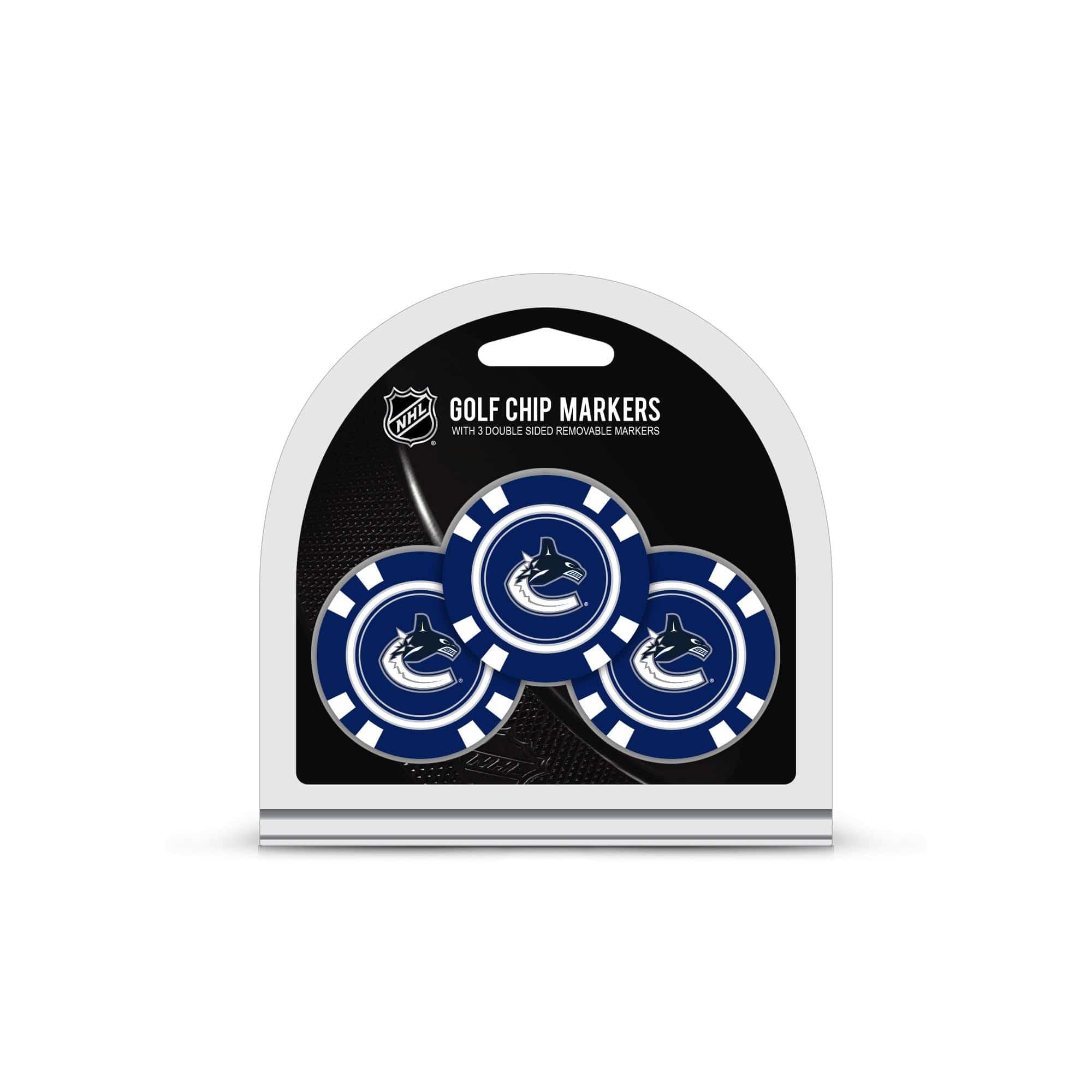 Vancouver Canucks 3 Pack Golf Chip Ball Markers - 757 Sports Collectibles