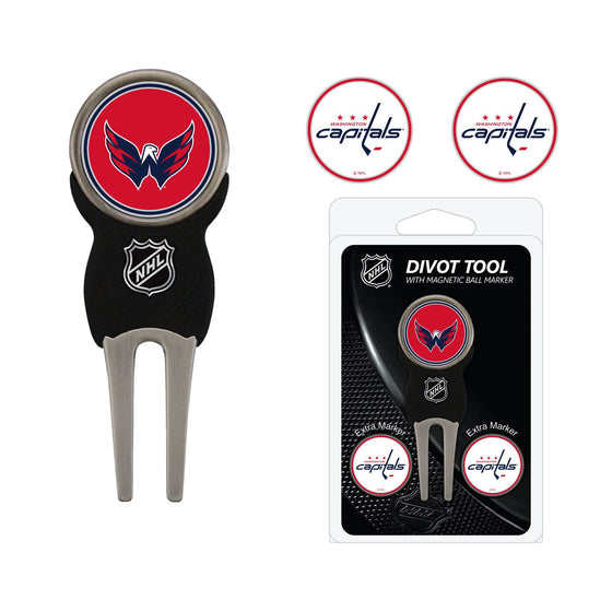 Washington Capitals Divot Tool Pack With 3 Golf Ball Markers - 757 Sports Collectibles