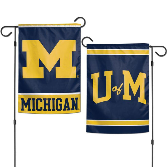 MICHIGAN WOLVERINES GARDEN FLAGS 2 SIDED 12.5" X 18" - 757 Sports Collectibles