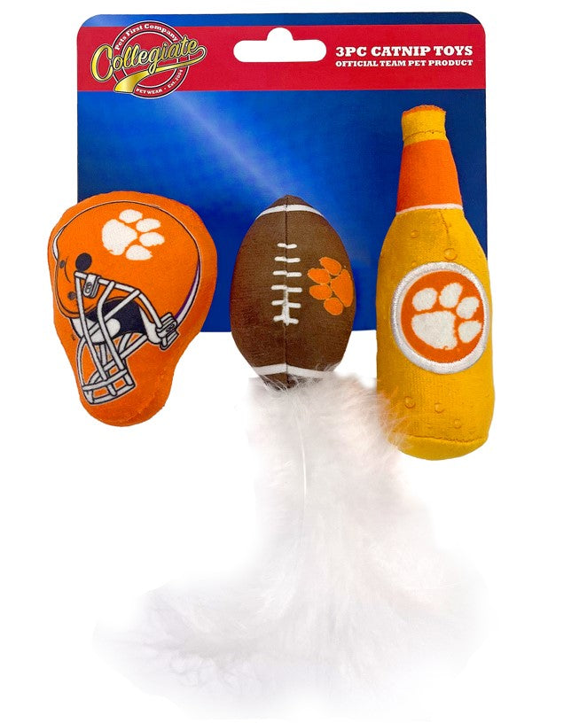 Clemson 3 pc Cat Nip Toy Set Pets First