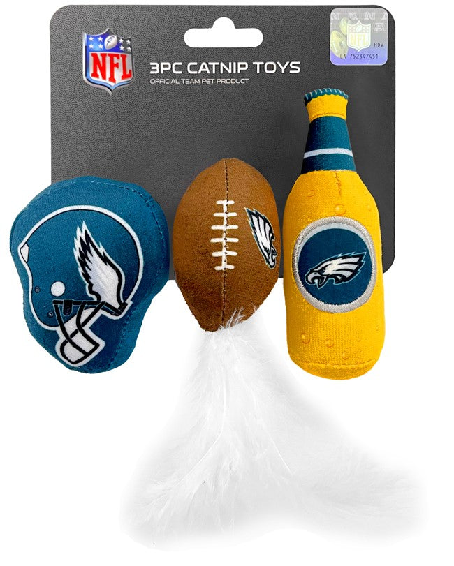 Philadelphia Eagles 3 pc Cat Nip Toy Set Pets First