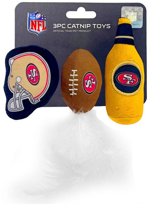 San Francisco 49ers 3 pc Cat Nip Toy Set Pets First
