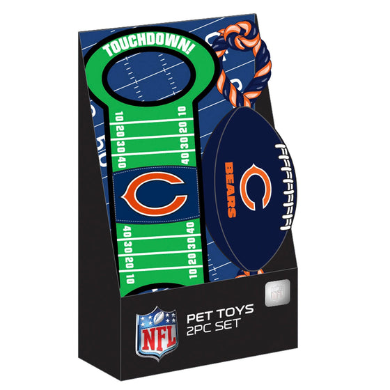 Chicago Bears 2PC Pet Toy Box Set - by Pet First