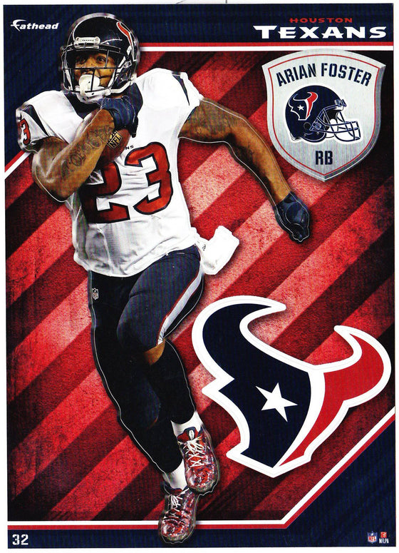 NFL Houston Texans Arian Foster Fathead Tradeable Decal Sticker 5x7 - 757 Sports Collectibles