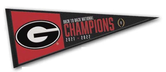 Georgia Bulldogs 2022-23 National Champions Back to Back Wool Pennant - 757 Sports Collectibles