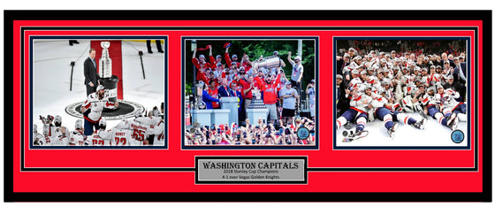 Washington Capitals Celebration Parade Save Framed 2018 Stanley Cup Champions 3 8x10 Photos 18"x40"