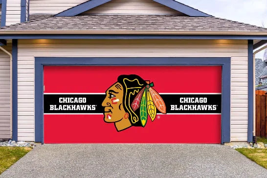 Imperial Chicago Blackhawks Double Garage Door Cover