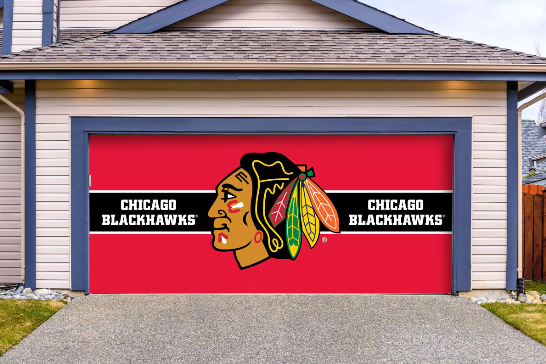 Imperial Chicago Blackhawks Double Garage Door Cover