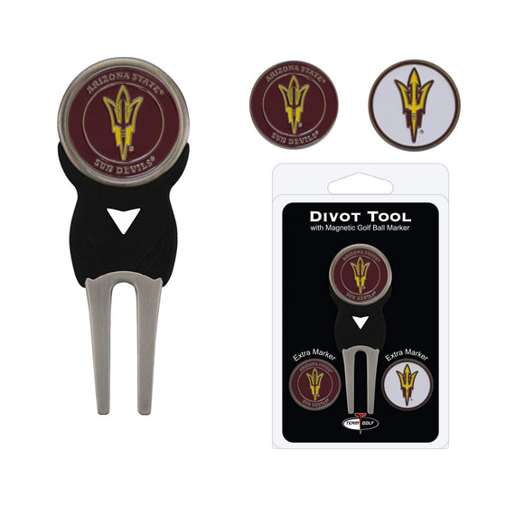 Arizona State Sun Devils Divot Tool Pack With 3 Golf Ball Markers - 757 Sports Collectibles