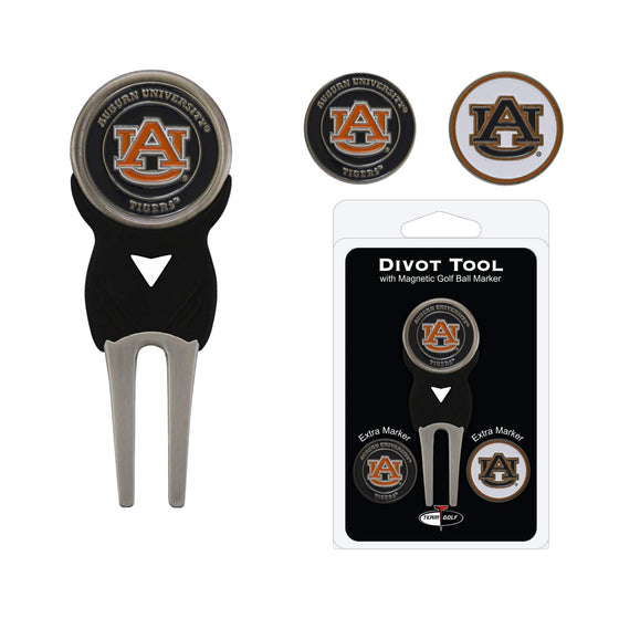 Auburn Tigers Divot Tool Pack With 3 Golf Ball Markers - 757 Sports Collectibles