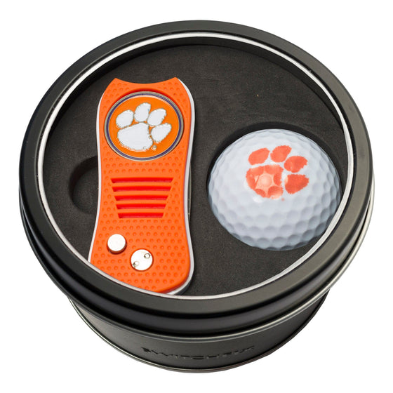 Clemson Tigers Tin Set - Switchfix, Golf Ball - 757 Sports Collectibles