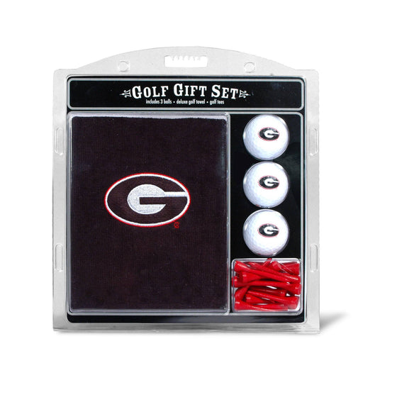 Georgia Bulldogs Embroidered Golf Towel, 3 Golf Ball, And Golf Tee Set - 757 Sports Collectibles