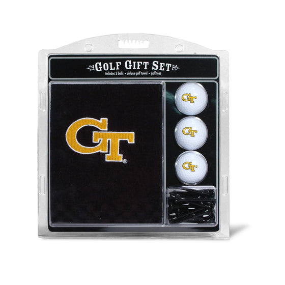 Georgia Tech Yellow Jackets Embroidered Golf Towel, 3 Golf Ball, And Golf Tee Set - 757 Sports Collectibles