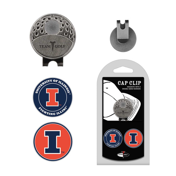 Illinois Fighting Illini Cap Clip With 2 Golf Ball Markers - 757 Sports Collectibles