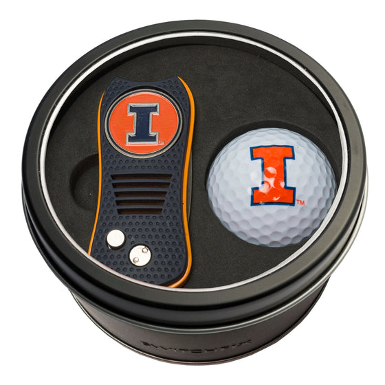 Illinois Fighting Illini Tin Set - Switchfix, Golf Ball - 757 Sports Collectibles
