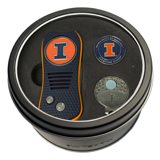 Illinois Fighting Illini Tin Set - Switchfix, Cap Clip, Marker - 757 Sports Collectibles