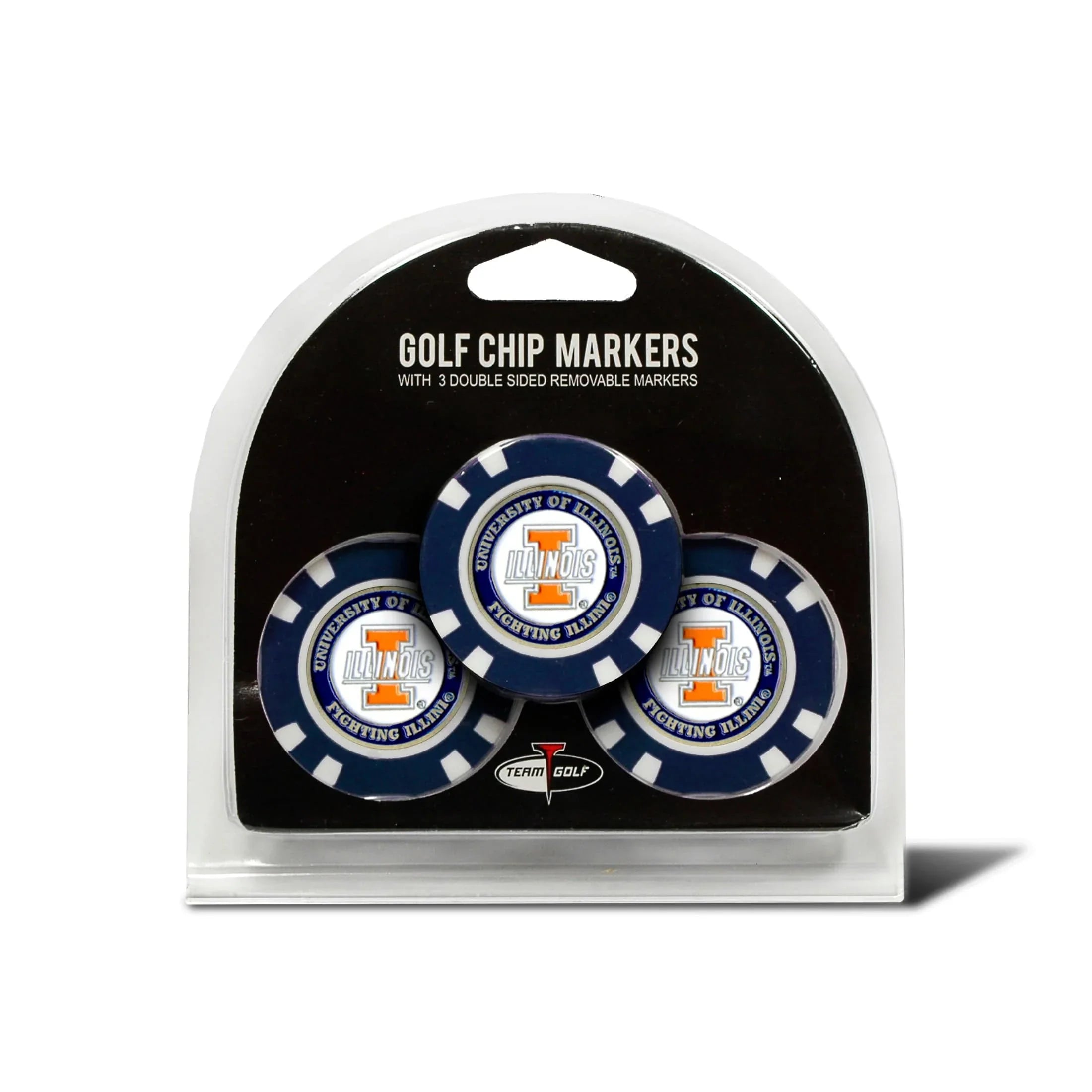 Illinois Fighting Illini 3 Pack Golf Chip Ball Markers - 757 Sports Collectibles