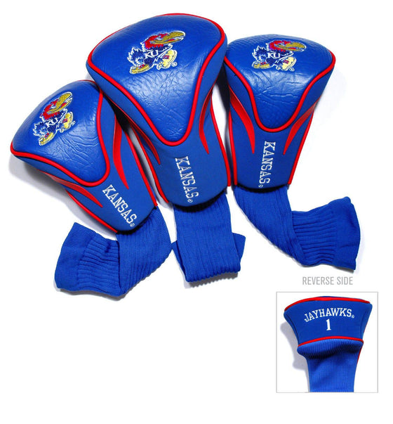 Kansas Jayhawks 3 Pack Contour Head Covers - 757 Sports Collectibles