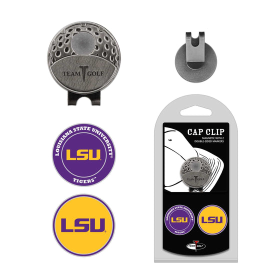 LSU Tigers Cap Clip With 2 Golf Ball Markers - 757 Sports Collectibles