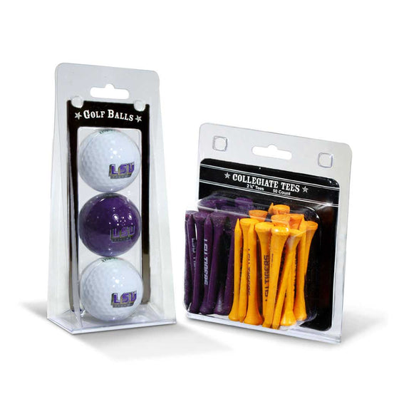 LSU Tigers 3 Golf Balls And 50 Golf Tees - 757 Sports Collectibles