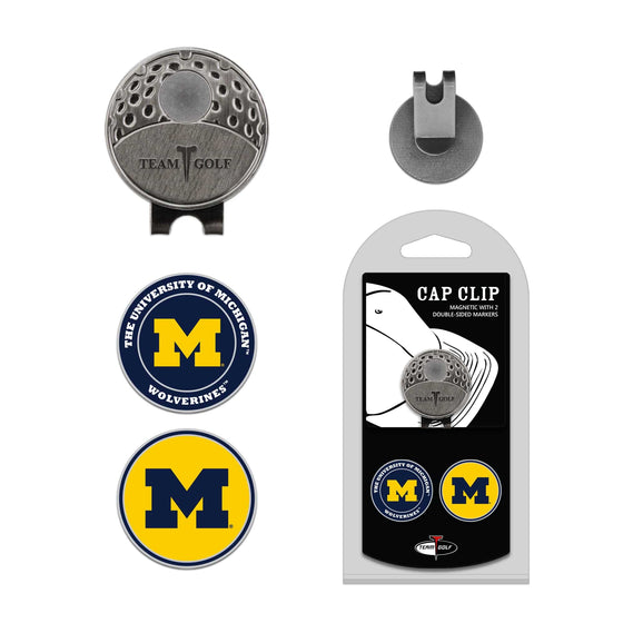 Michigan Wolverines Cap Clip With 2 Golf Ball Markers - 757 Sports Collectibles