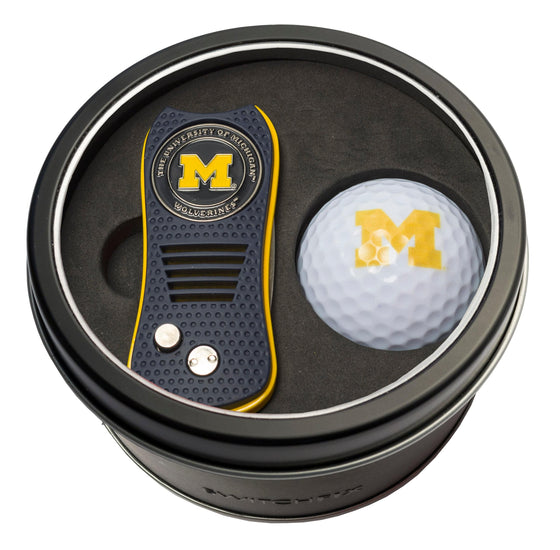 Michigan Wolverines Tin Set - Switchfix, Golf Ball - 757 Sports Collectibles